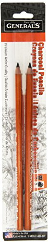 General Pencil Charcoal Pencils 2/Pkg, 4B, Grey, 130344