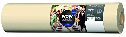 Duni Tête-à-Tête-Tischläufer aus Evolin alle 1,20 m lang perforiert, Uni cream, 41 x 2400 cm