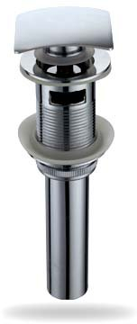 HAC24 Designer Ablaufventil Push Open Technik Mit Überlauf Eckig Mit praktischem 1-Finger klick Klack Funktion! Geeignet für alle gängigen Wasch- und Spültische. Deutsche Norm mit Überlauf Funtkion