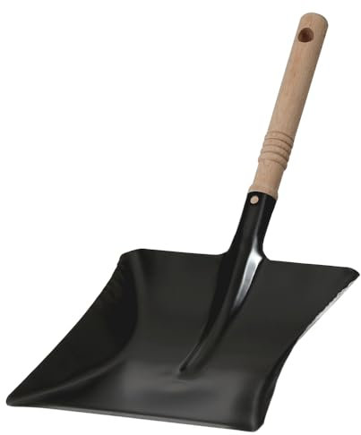 bütic Metal recogedor, Carbón Pala con y sin Goma Labio y Mango de Madera – Muchos Modelos