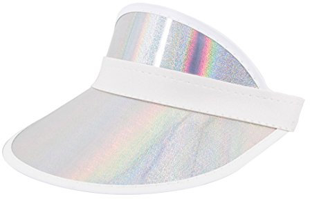 Surkat Plastics Clear Sun Visors UV Protection Hat Cap Headwear Sunhat for Golf Tennis Beach Cycle, Silver, One Size