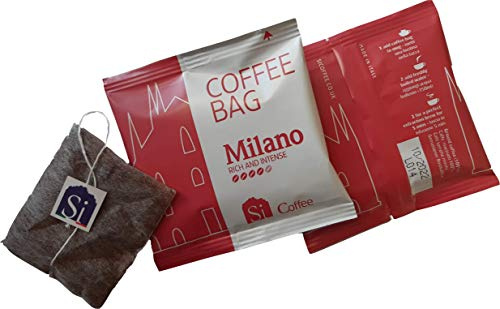 Sogno Si Coffee Bags Milano Italian Blend (Box of 50 Ground Coffee Bags Like Tea Bags, Individually Wrapped)