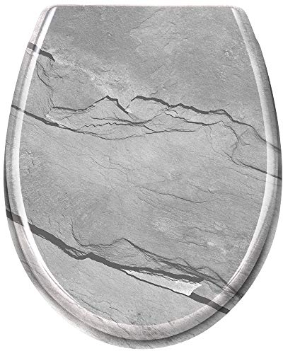UISEBRT WC Sitz mit Absenkautomatik - WC Klodeckel Toilettensitz mit langsamer Absenkung - Verschiedene Muster zur Auswahl (Marble)