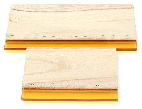 Screen Printing Squeegee,2 Size 9.4/6.3 Inch Wooden Handle Screen Ink Scraper Silk Screen Squeegee for DIY Art Craft