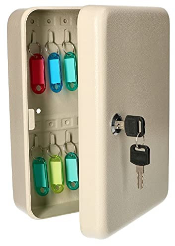 KOTARBAU® Schlüsselschrank für Wandmontage 24 Schlüssel mit Schlüsselanhängern Beige