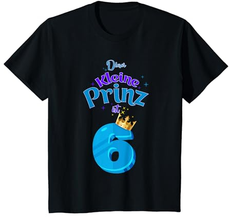 Kinder Dieser kleine Prinz ist 6 Jahre alt Prinz 6. Geburtstag T-Shirt