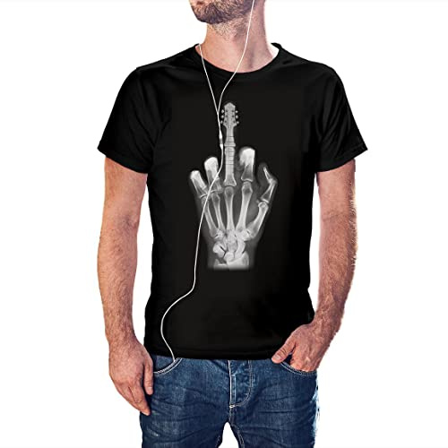 KMF T-SHIRT - Camiseta Hombre radiografia Dedo Guitarra