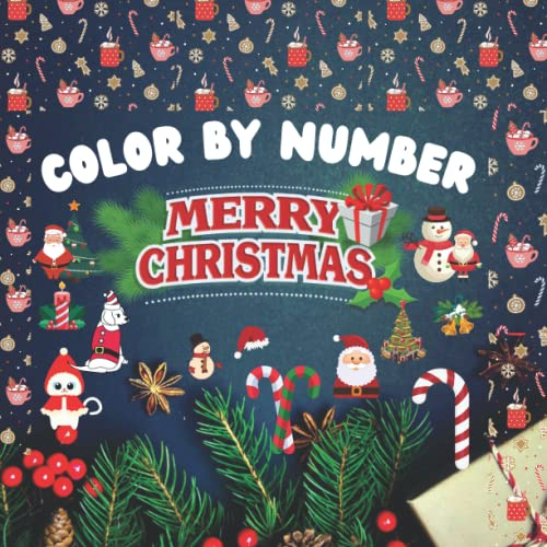 Paint by Color Sticker Christmas: Christmas Paint Sticker Kids Book and Color by Number Christmas Book for Kids