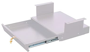 Stand Up Desk Store Add-On Office Schiebe Untertisch Schublade Aufbewahrung Organizer für Stehpulte (weiß, abschließbar mit gepolstertem Laptop-Regal)