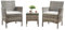 TMEE Rattan Garden Outdoor Furniture Set Gray 3 Pieces Patio Conversation Sets PE Wicker 2 Sofa Chairs with Cushions and Coffee Table for Poolside Backyard Balcony,Mixed Grey