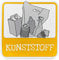 Aufkleber Kunststoff - Maße (BxH): 10,0 x 10,0 cm - PVC- Folie, selbstklebend - Hinweisschild Mülltrennung - Plastikmüll Sticker - Mülltonnen Kennzeichnung - Abfall Zeichen - Betriebsausstattung24®