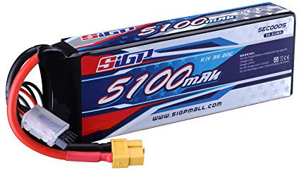 SIGP 3S Lipo Battery 5100mAh 11.1V 20C XT60 Plug for RC Airplane Quadcopter Helicopter Drone FPV Model Racing Hobby