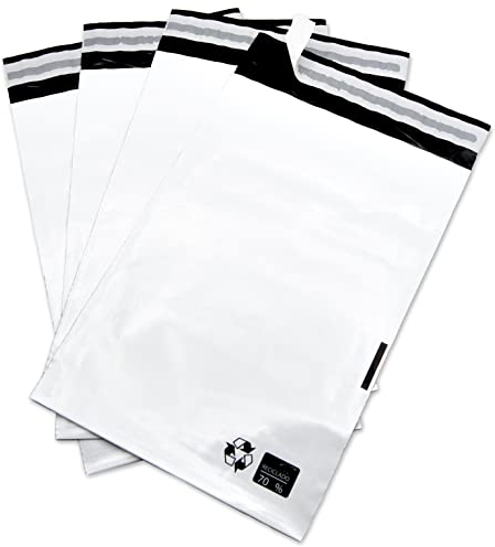Versandtaschen, Plastikumschläge zum Versand von Kleidung, Schuhe, Zubehör usw. Plastiktüte Weiß beständig und sicher, Verpackungsbeutel für Versand - Ofituria (100 Stück, 175x250+40mm)