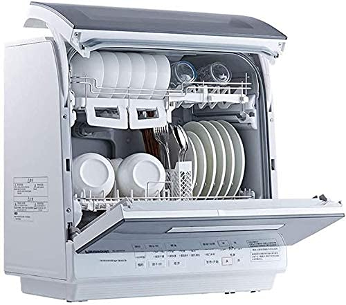 ksamwjf Fully Automatic Drying and Sterilizing Desktop Dishwasher, Intelligent Stand-alone Dishwasher, Rotary Jet Water Flow, 80 & deg; C High Temperature Cleaning practical, Yellow