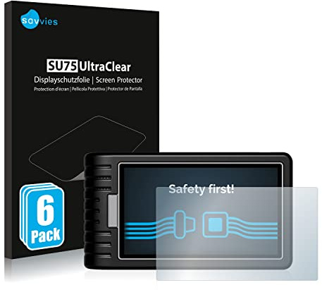 Savvies Schutzfolie für Topdon ArtiDiag800 BT | 6 Stück Transparenter Displayschutz Made in Germany Ultra-Klar Displayschutz-Folie