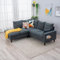 Panana Corner Sofa, L shape Corner Sofa Sets for Living Room - With Charging USB chaise Linen Fabric Stylish Contemporary Sofas, 5 Seater Corner with Chaise Grey