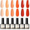 ROSALIND UV Nagellack Nude Rot Orange 6 Farben Gel Nagellack 8ml Shellac Nagellack UV LED Soak Off Gel Nail Polish Geeignet FüR AnfäNger, Nagelstudios