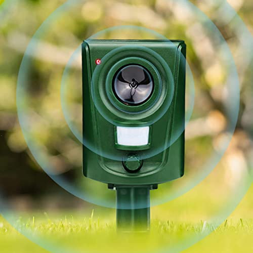 Titifeya Cat Repellent for Garden Ultrasonic Fox Deterrent Cat Scarers Battery Operated Animal Repeller Easy to Set Adjustable Sensitivity Waterproof Motion Activated Sensor for Dogs Birds Farm etc