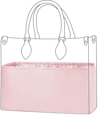 DGAZ Taschen Organizer Einsatz, Seide Innentasche für Onthego PM/MM/GM, Leicht Taschenorganizer Shaper Einsatz für Handtasche Damen (Rosa, GM)