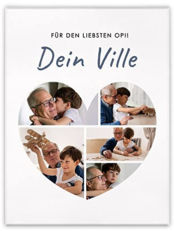 Maverton Fotoleinwand mit eigenem Bild, personalisiertes Leinwandbild | Mit Holzrahmen, Größe 30x40 oder 50x70, Fotowand Collage mit Wunschmotiv für Jungen, für Männer, der Liebste, 30 x 40 cm