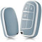 OFFCURVE Etui a Cle Voiture Coque Clé, Étui à Clés Couvre Clef Cache Clef 3/4/5 Boutons Apte à Jeep Grand Cherokee Renegade Compass Chrysler Dodge Journey Dart Challenger Charger Durango Ram Fiat 500X