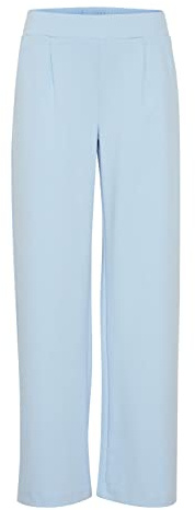 b.young BYRIZETTA Wide Pants 2 Damen Hose Stoffhose mit Stretch Wide Leg weites Bein mit elastischem Bund und Bundfalten, Größe:XL, Farbe:Blue Bell (144121)