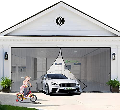 Magnet Fliegengitter Balkontür, 205 x 190 cm Fliegengitter mit Magnet, Luft kann frei strömen Insektenschutz tür balkontür für Türen/Patio/Windows - Schwarz