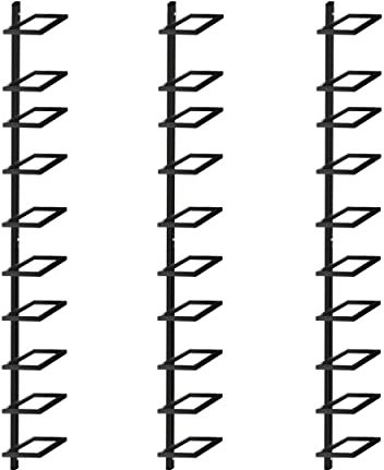 Yaheetech 3 pcs Wine Rack Wall Mounted 10 Bottle Wine Rack Storage Holder Display Rack Sturdy Iron Design Easy to Install Perfect for Kitchen Dining Room Bar.