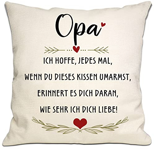 Bommex Großvater Geschenk Ich hoffe, jedes Mal, wenn Sie umarmen Dieses Kissen es erinnert Sie daran, wie viel ich Liebe Dich Opa Kissenbezug Vatertag Geburtstag (Opa)