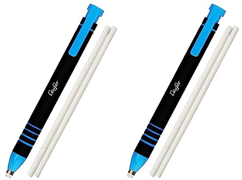 Läufer 69545 Radierstift blau, inkl. 2 Ersatzradierer, nachfüllbarer Radiergummi, sehr präzise, Blisterkarte enthält 1 Radierstift und 2 Ersatzradierer (Packung mit 2)