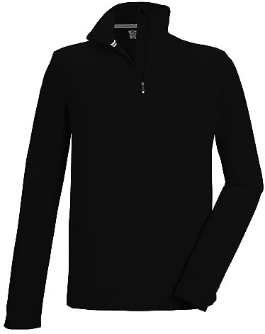 killtec Herren Fleeceshirt mit Stehkragen und Reißverschluss KSW 99 MN FLC SHRT, schwarz, S, 40878-000