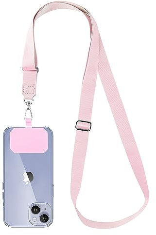 Drucilla Cordón para el Cuello, Cadena de Teléfono Celular Universal, Cuerda para Móvil Ajustable, Colgante para Movil, Compatible con la mayoría de los Smartphones, Rosa