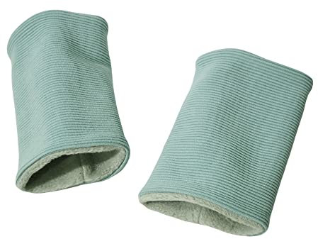 Pulswärmer (Armstulpen), aus Rippen-Jersey und Baumwollfleece, Nähwerkstatt Marke Britta Meier (Meer-Grün)