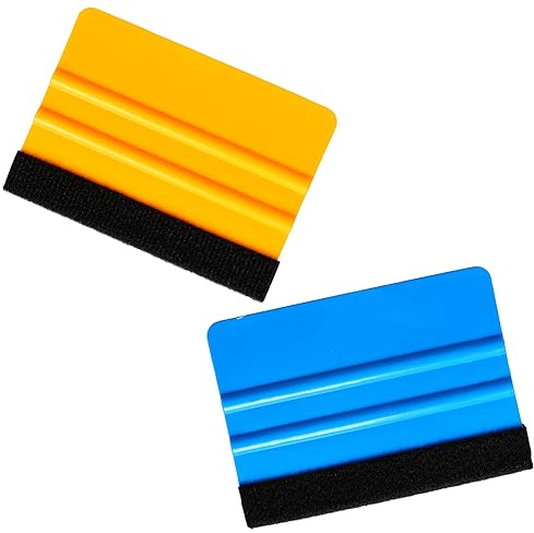 2 Stück Rakel Rakel für Folie Soft Folierungs Werkzeug Folienrakel Kunststoff Rakel für Fensterfolie Squeegee for Vinyl mit Filzkante für Auto,Möbelfolie,Fensterfolie,Folierung
