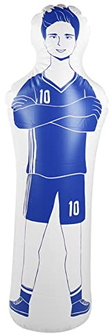 Tbest Mannequin Gonflable Football,Mannequin Football Cuffslee, Équipement D'Entraînement,Football Gonflable Entraînement Mannequin Gobelet Football 0.35M PVC Boxe Sac De Frappe 40X160Cmbleu (Bleu)