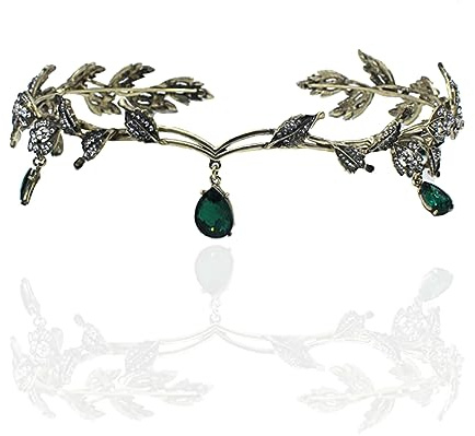 ZOOMPIL Blatt Hochzeit Tiara Krone, Strass Blatt Hochzeit Tiara, Für Braut, Hochzeit, Abschlussball, Geburtstag, Haarnadel, Hochzeitsfeier