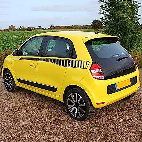 TRASKA 2 Stück Auto Karosserie Seitenstreifen Aufkleber für Twingo RS, Vinyl Racing Streifen Aufkleber, Universal Autotür Seitenschweller Sticker, Schwarz
