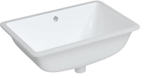 vidaXL Lavabo de baño Rectangular cerámica Blanco 60x40x21 cm