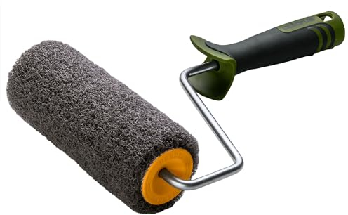 Profi Rollspachtel Walze 18 cm inkl. 2K Bügel | Spachtel Rolle Strukturrolle für Rollputz Spachtelmasse | 2K Bügel aus verzinktem Stahl | Spachtel Walze Spachtel Werkzeug für Streichputz Rauputz