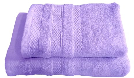 RE SOLE - Set Asciugamani Puro Cotone 1+1 Set Asciugamani Viso e Bidet - Coppia Asciugamani Bagno 500 gr/mq con Ospite | 50x100cm + 40x60cm Glicine