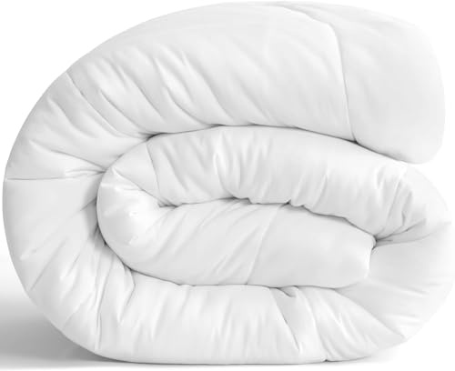 MKS. 4-Jahreszeiten Bettdecke 135-200 Blanco, Flauschige Ganzjahresdecke, Ideal für Winter & Sommer, Ideale Hygiene für Allergiker, Feuchtigkeitsregulierend & atmungsaktiv (155 x 200 cm)