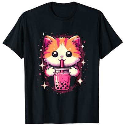 Boba Boba Shake Boba Shake - Chaton japonais rétro kawaii T-Shirt