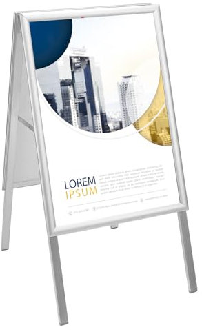QWORK® Gehwegaufsteller, A2 Plakatständer, Wetterfest Plakatständer, Werbetafel 59.4 x 42 cm