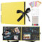 DazSpirit Fotoalbum 29,5 X 21cm Fotoalbum Zum Selbstgestalten Schwarz Fotobuch Mit 80 Seiten Scrapbook, Für 240 Bilder, Inkl.12 Metallic Farbmarker, Gästebuch Für Geburtstag Und Hochzeit, Gold-gelb