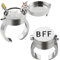 cailiya 2 Stück Beste Freunde für Immer Ring, Symbol of Friendship, Süßes BFF Offene Kappe Ring, Erinnerungsgeschenk für Die Beste Freundin (Silber)