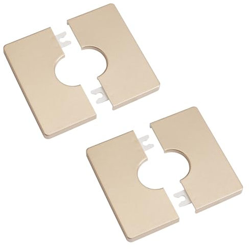 UFURMATE Pipe Wall Covers, 2Pcs Plastic Square Escutcheon Plates Self-Adhesive Pipe Plate Covers Decorative Shower Pipe Covers, Inner Diameter 28mm/1.1inch (Golden)