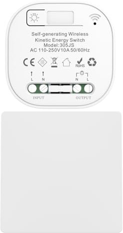 Cerhot funk lichtschalt funkschalt 230v funk lichtschalter ohne batterie set lichtschalter funk wireless light switch funkschalter batterielos funktaster funk-wandschalter für lichter (EU 1Gang 1V1 b)
