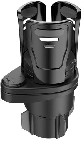 Treesunshine Soporte giratorio de 360 grados para bebidas para coche, negro, de silicona, ajuste universal, 2 en 1, ajustable, estable, cómodo, multifuncional