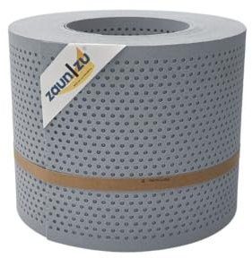 zaun|zu® Premium Sichtschutzstreifen GELOCHT | genarbte Oberfläche | 20% Lochmuster | PP für Doppelstabmatten | Sichtschutz Rolle | Polypropylen | Zaunblende | Made in Germany Fenstergrau 26m