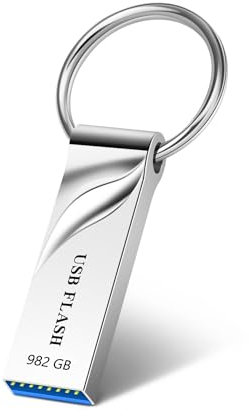 Locpof Memoria USB 982GB Pendrive USB con Llavero Impermeable Mini Pen Drive 982GB Portátil Disco Duro Externo Memoria Flash para PC/Laptop (Silver)